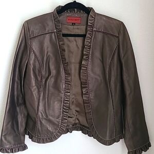NICOLA BERTI Made in Italy Leather Jacket Size Small Soft Leather Fitted